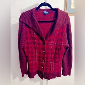 Women's XL Pendleton Red Plaid Sweater